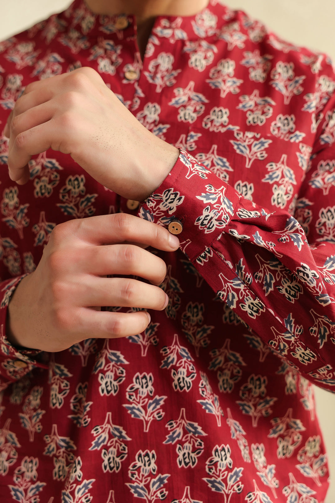 Maroon Full Sleeve Shirt Kurta