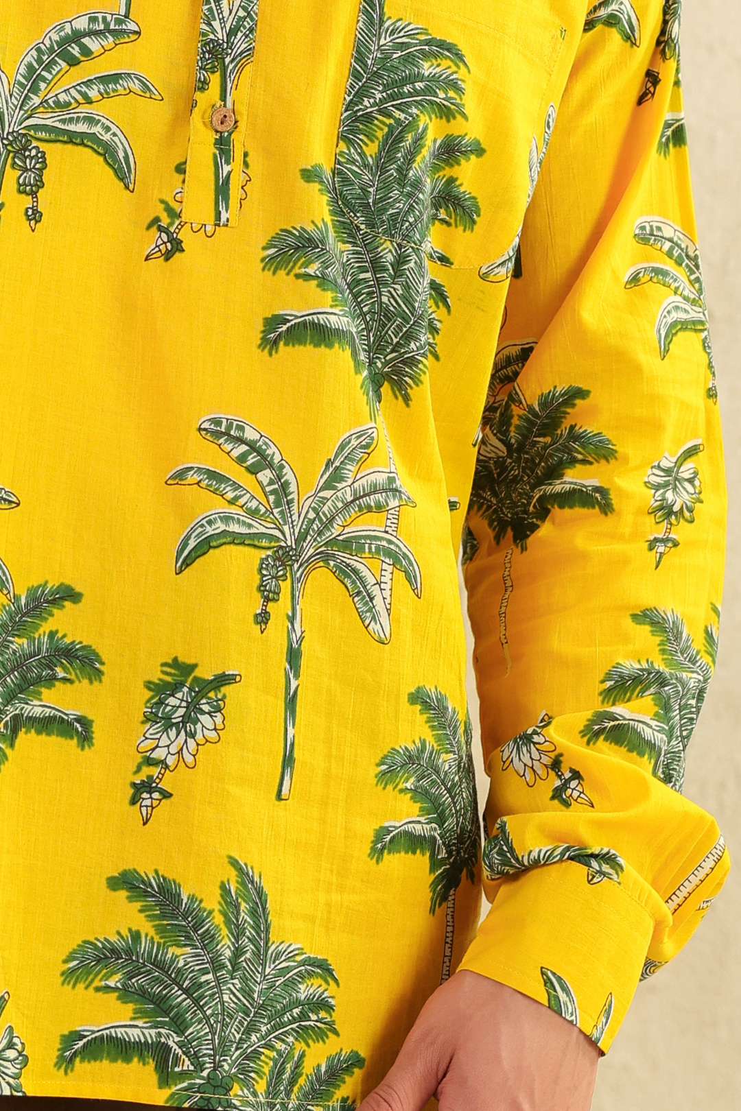 Lemon Yellow Full Sleeve Shirt Kurta