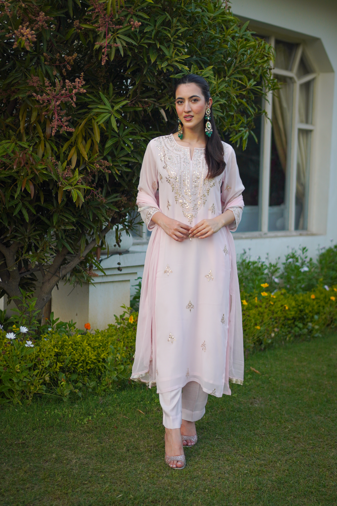 Mahima Pink Georgette Set