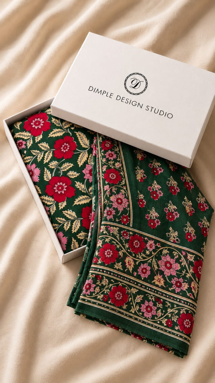 Unstitched - Sirohi Green Cotton Suit Set
