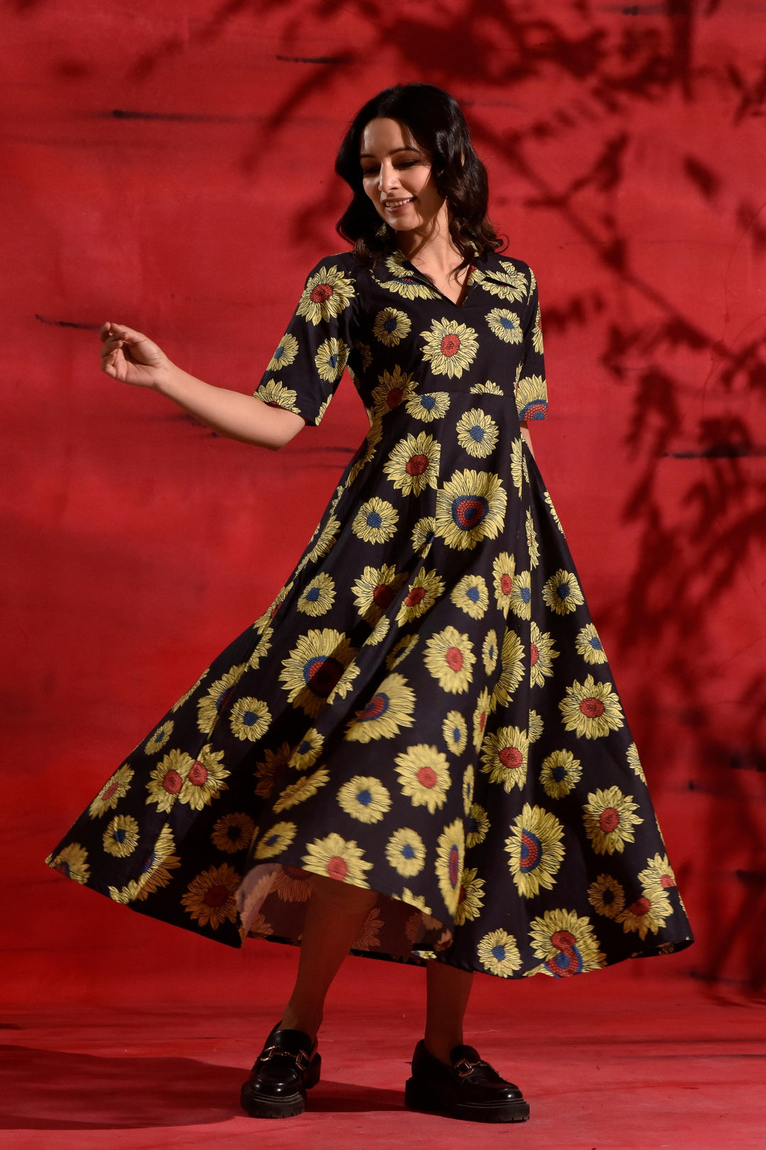 Sunflower shirt dress – DIMPLE DESIGN STUDIO Sunflower shirt dress – DIMPLE DESIGN STUDIO
