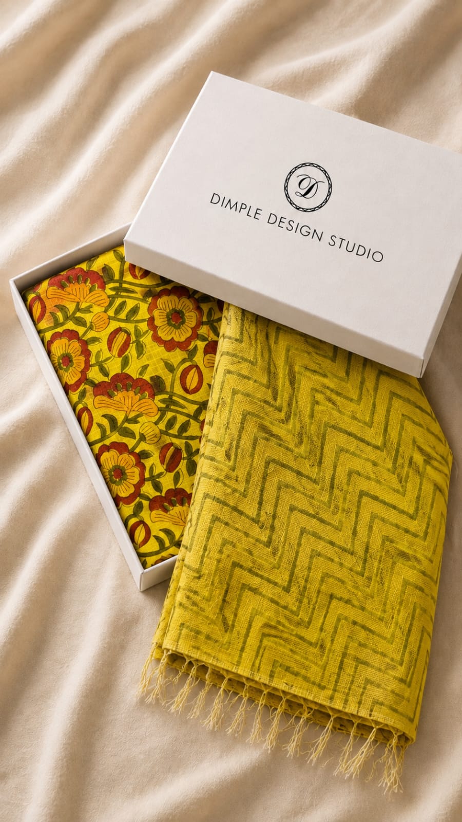 Unstitched - Red Yellow Kota Doria Suit Set
