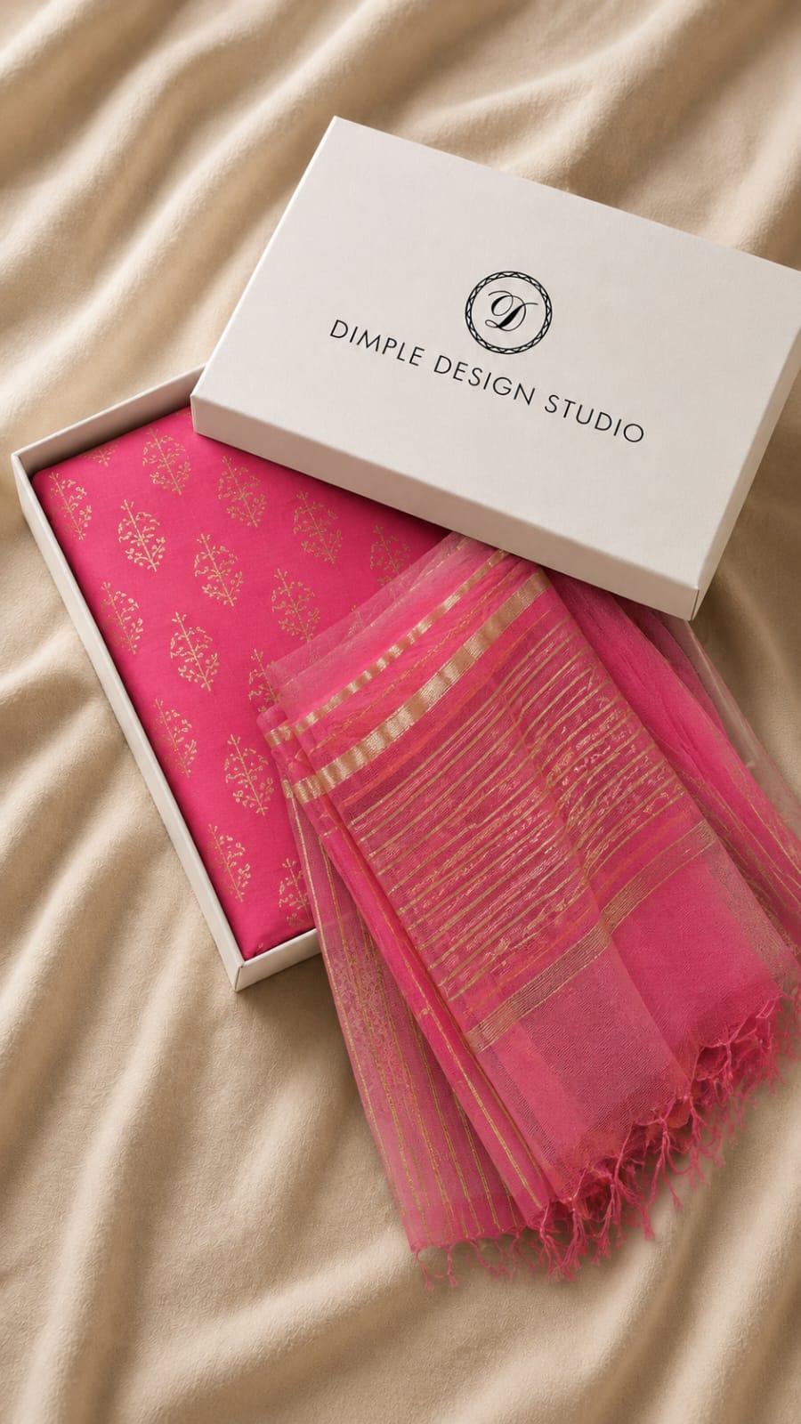 Unstitched - Raya Pink Cotton Suit Set